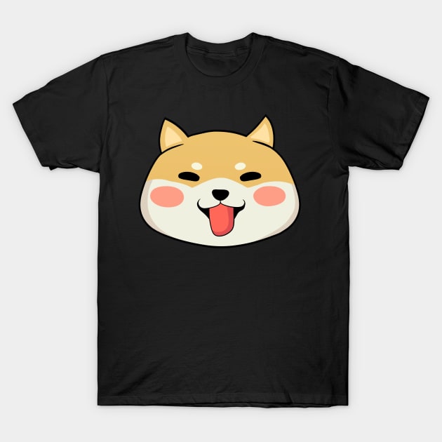 Shiba Inu Chubby Dog Face Japanese Puppy T-Shirt by Kryptic